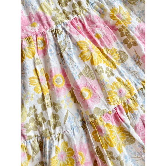 Baby Girl CYNTHIA ROWLEY Pink Yellow Floral Cotton A-Line Tent Dress, Size 24M - Picture 4 of 9
